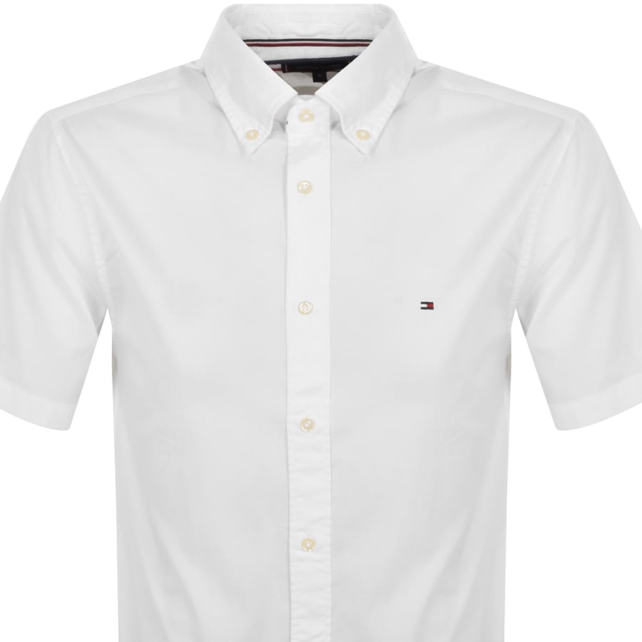 White tommy hilfiger button up top
